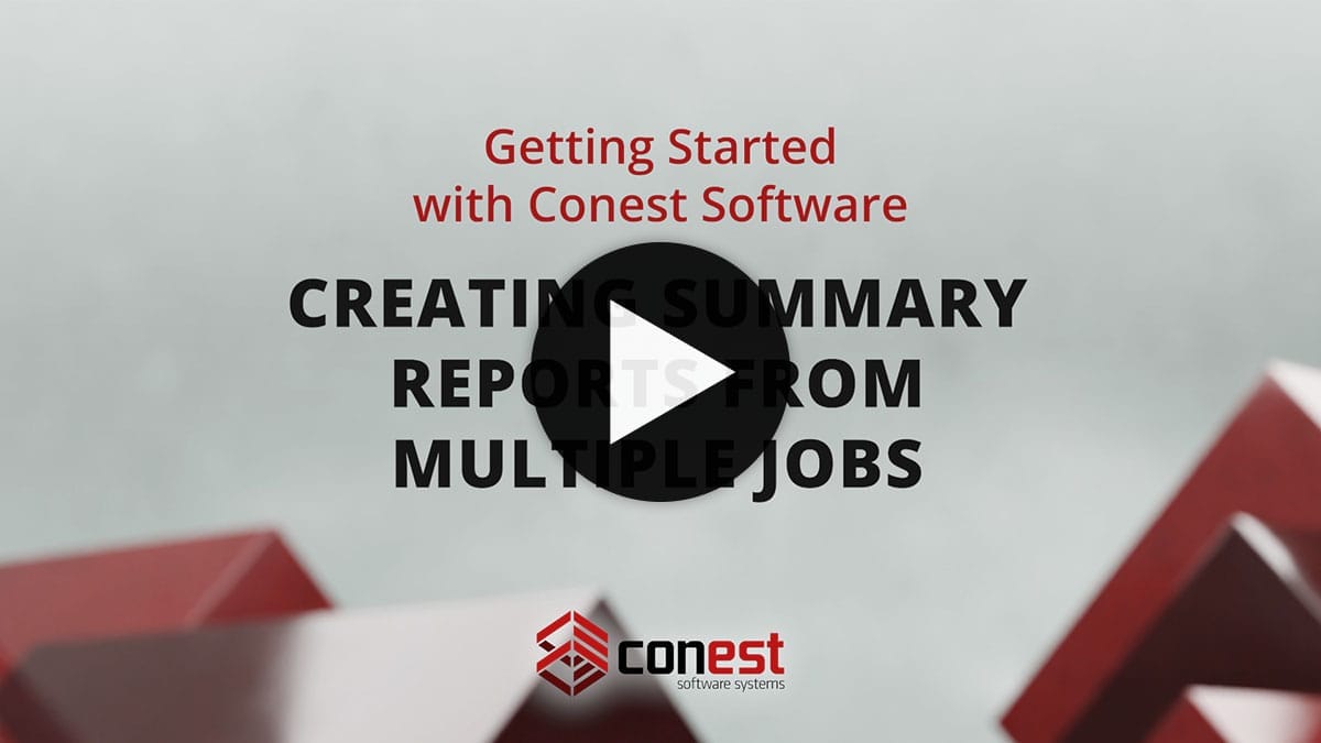 Creating Summary Reports from Multiple Jobs in Conest Connect